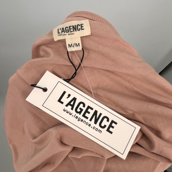 L’AGENCE Dina One Shoulder Bodysuit Size M Rusting Brown Basic Stretch - Picture 6 of 8